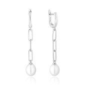 Cercei lungi argint cu perle naturale DiAmanti SK24105EL_W-G